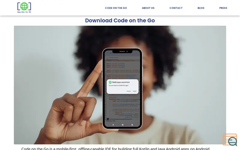 Screenshot of Code on the Go, a launch using GreenGeeks