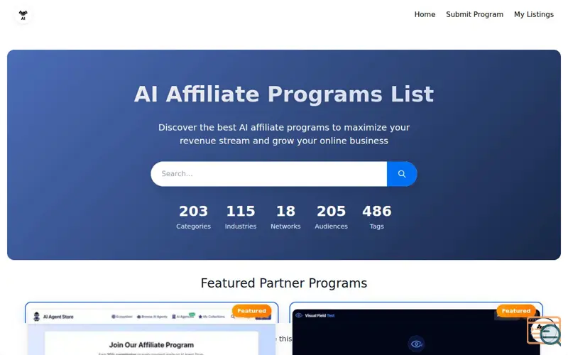 Screenshot of AI Affiliate Programs