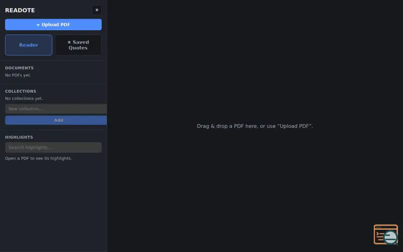 Screenshot of READOTE