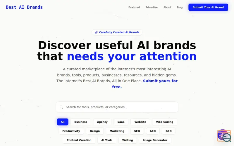 Screenshot of Best AI Brands