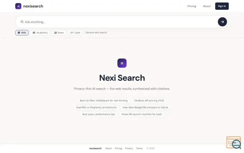 Screenshot of NexisSearch