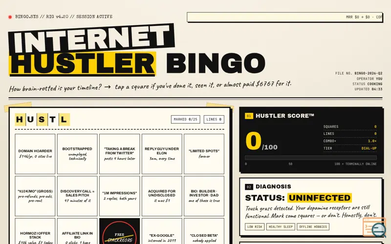 Screenshot of Hustler Bingo