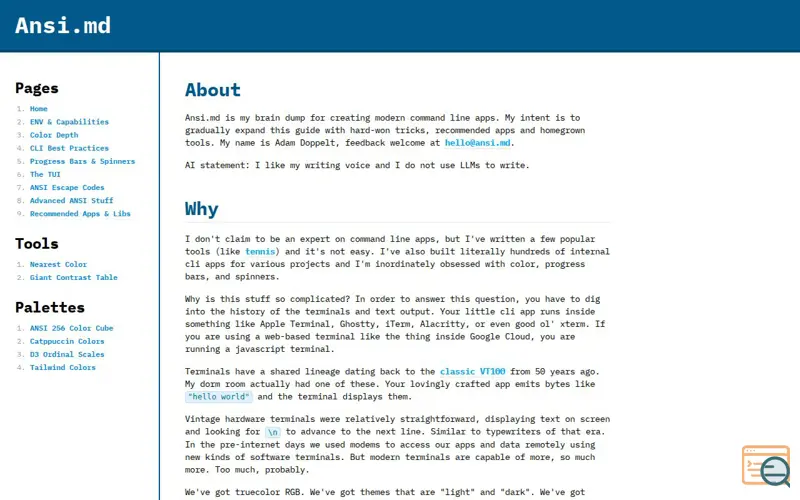 Screenshot of Ansi.md