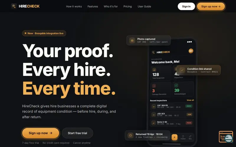Screenshot of HireCheck