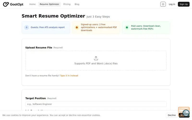 Screenshot of GoatOpt