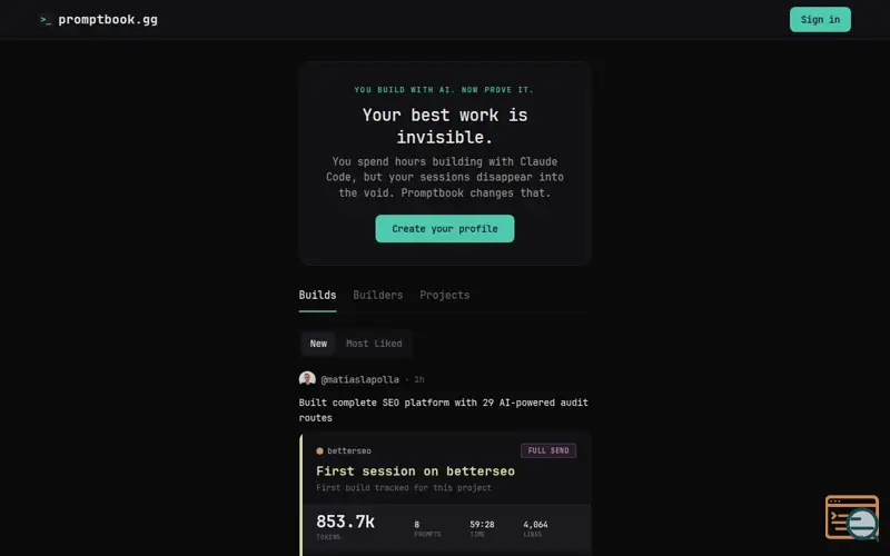 Screenshot of Promptbook