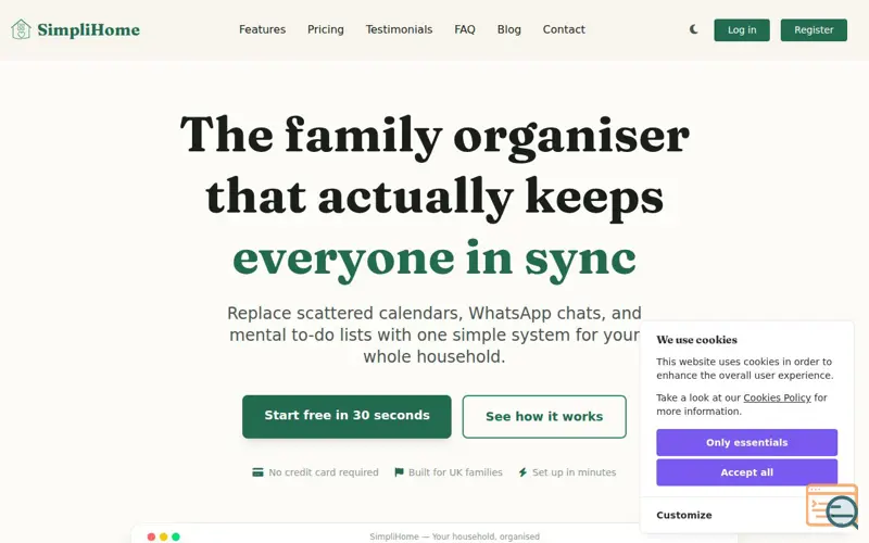Screenshot of SimpliHome