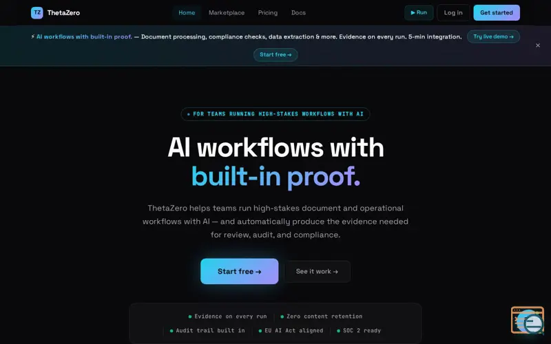 Screenshot of ThetaZero