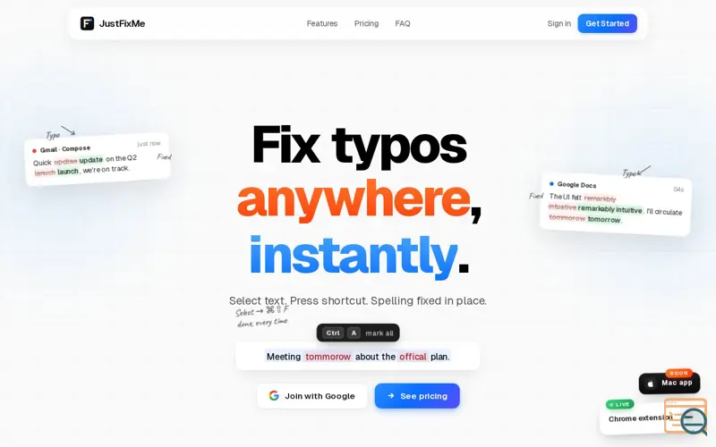 Screenshot of JustFixMe