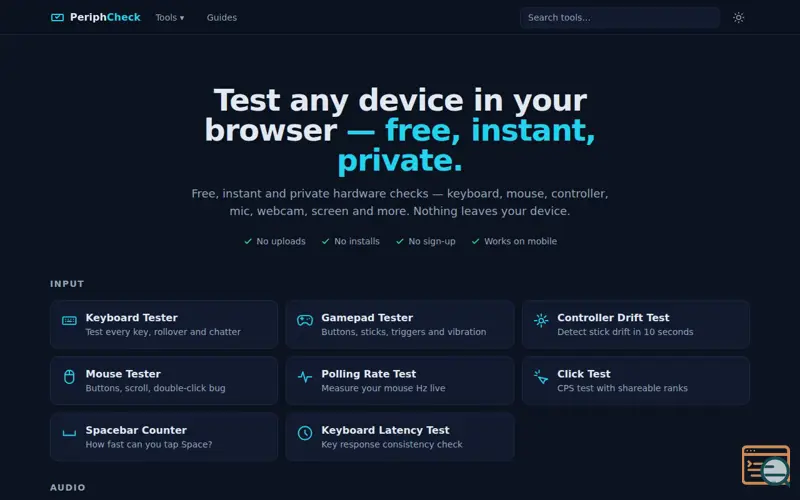 Screenshot of PeriphCheck
