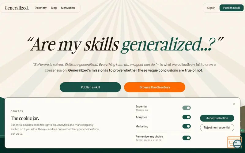 Screenshot of Generalized