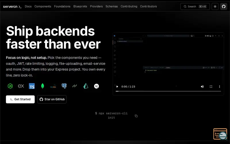 Screenshot of servercn