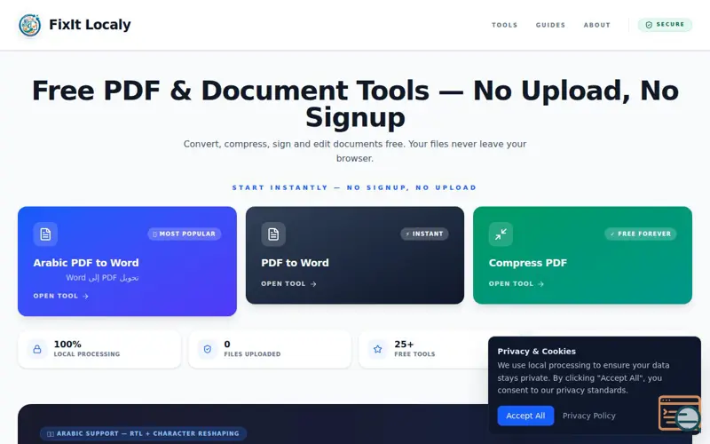 Screenshot of FixIt Localy
