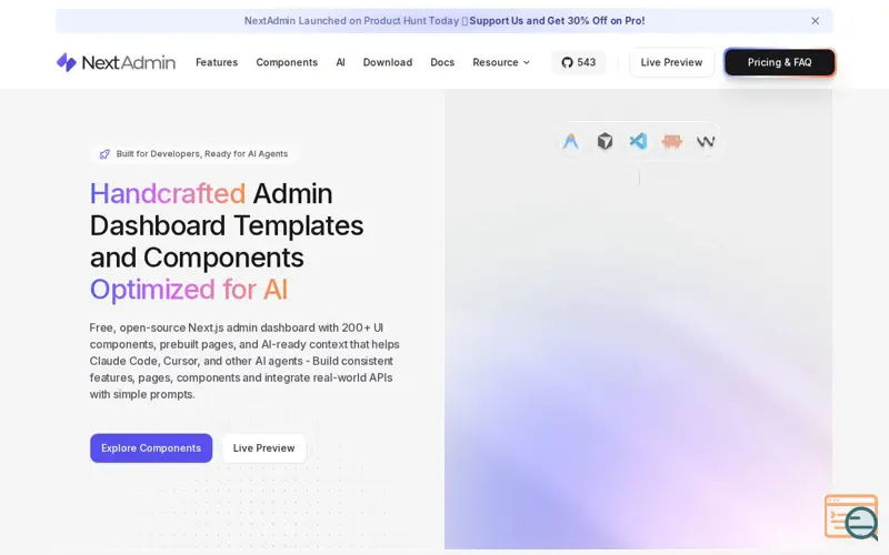 Screenshot of NextAdmin
