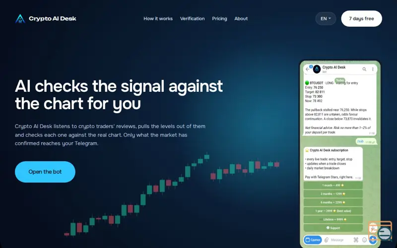 Screenshot of Crypto AI Desk