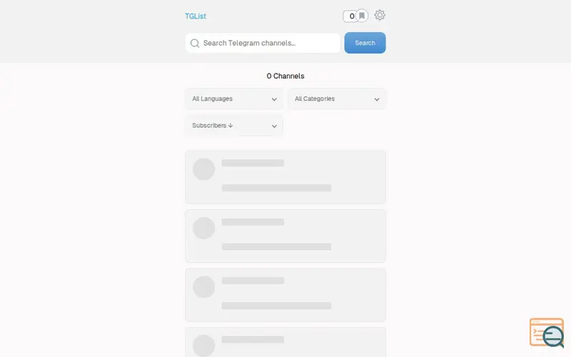 Screenshot of TGList - 2.3M+ Telegram Channels