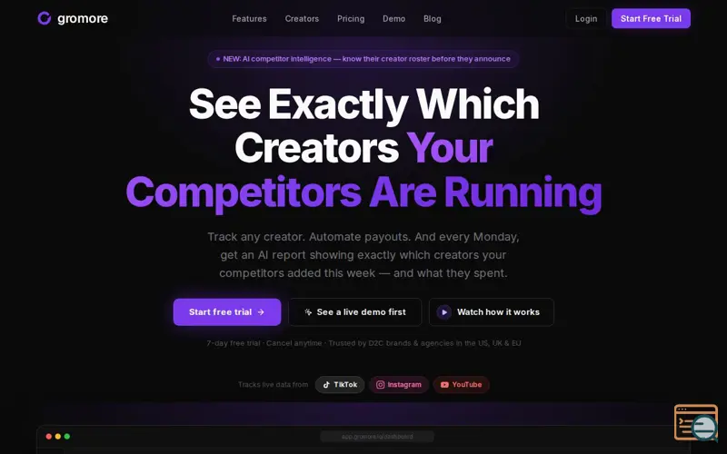 Screenshot of Gromore.io
