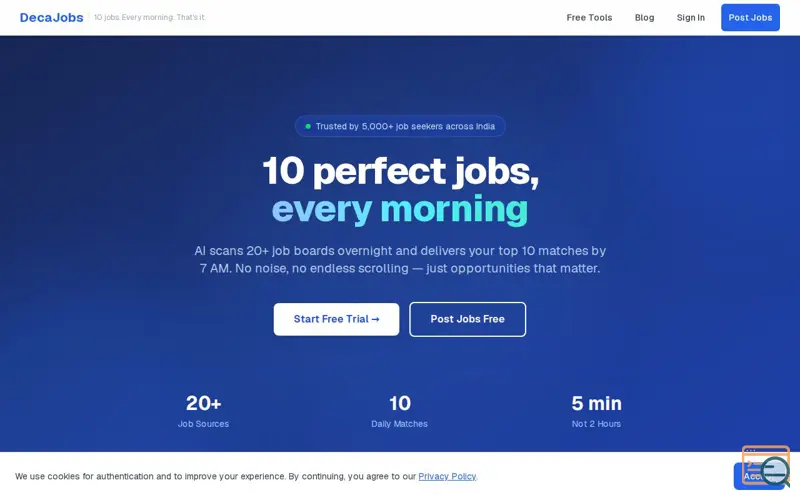 Screenshot of DecaJobs - Daily 10