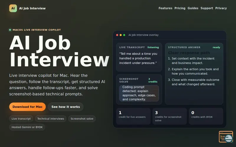 Screenshot of AI Job Interview