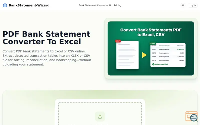 Screenshot of Bank Statement Converter