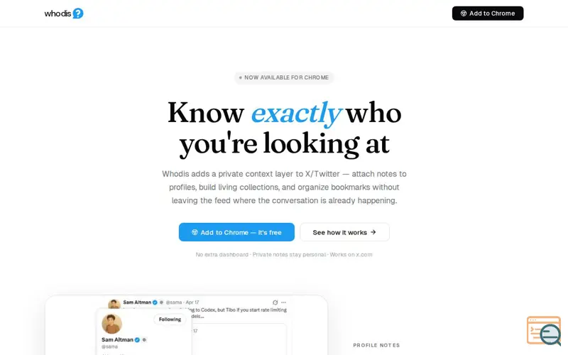 Screenshot of Whodis