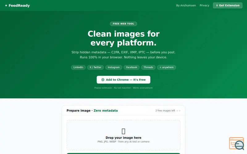 Screenshot of FeedReady