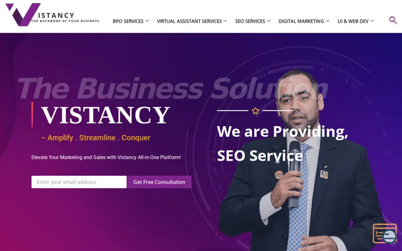 Screenshot of VISTANCY