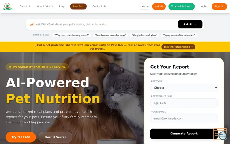 Screenshot of FAMMO