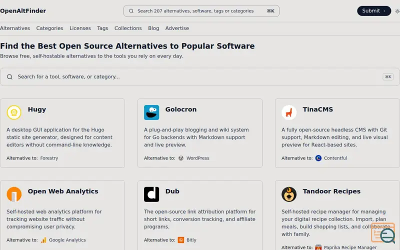 Screenshot of OpenAltFinder