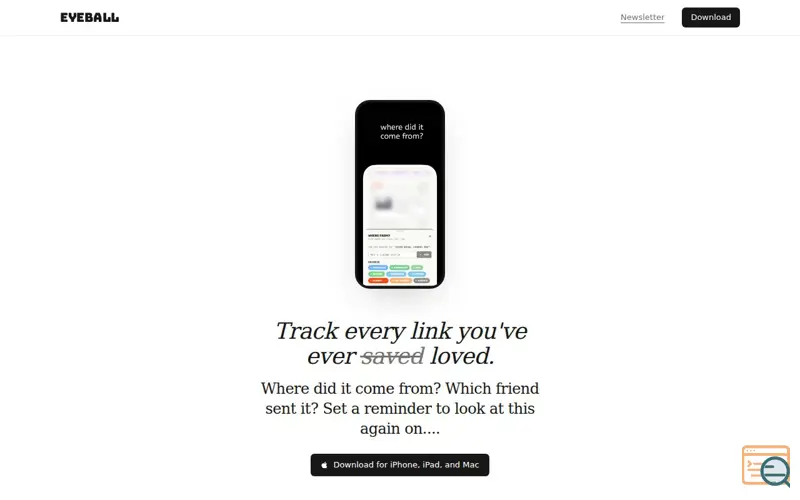 Screenshot of Eyeball — AI Links Tracker