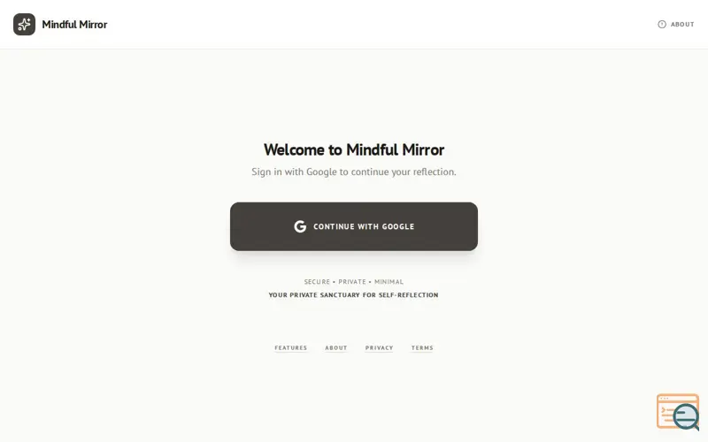 Screenshot of Mindful Mirror