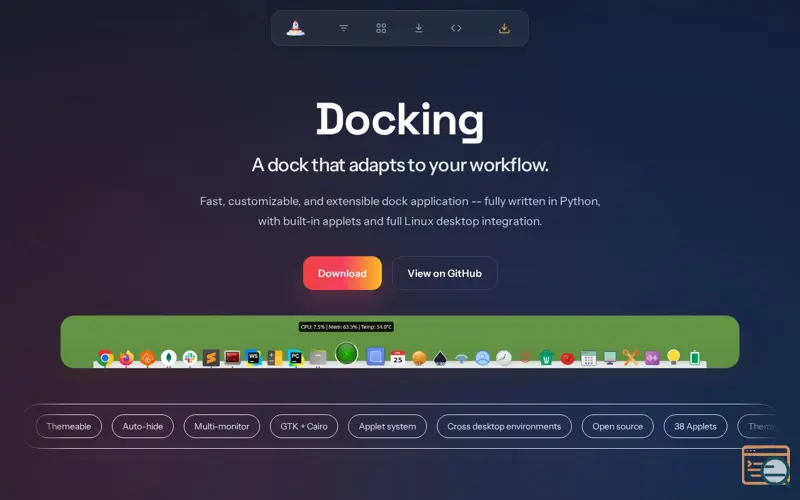 Screenshot of Docking