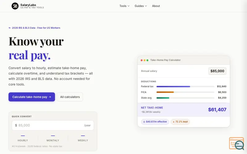 Screenshot of SalaryLabs 