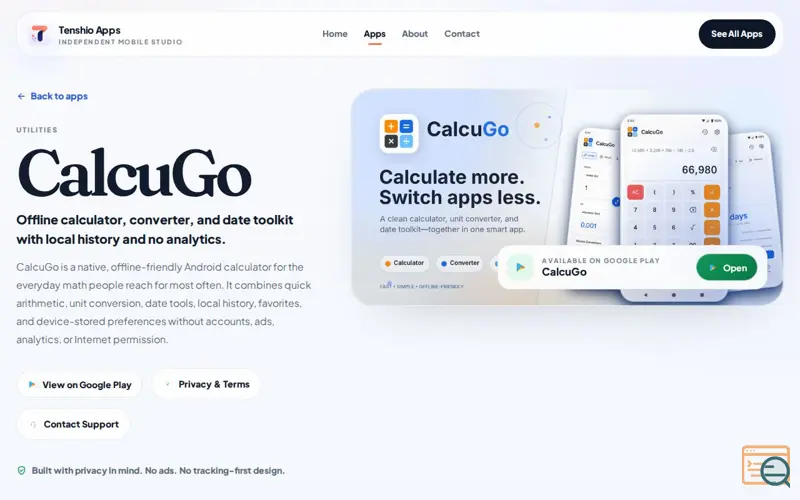 Screenshot of CalcuGo