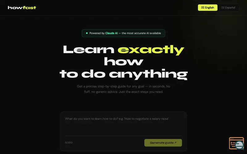 Screenshot of HowFast