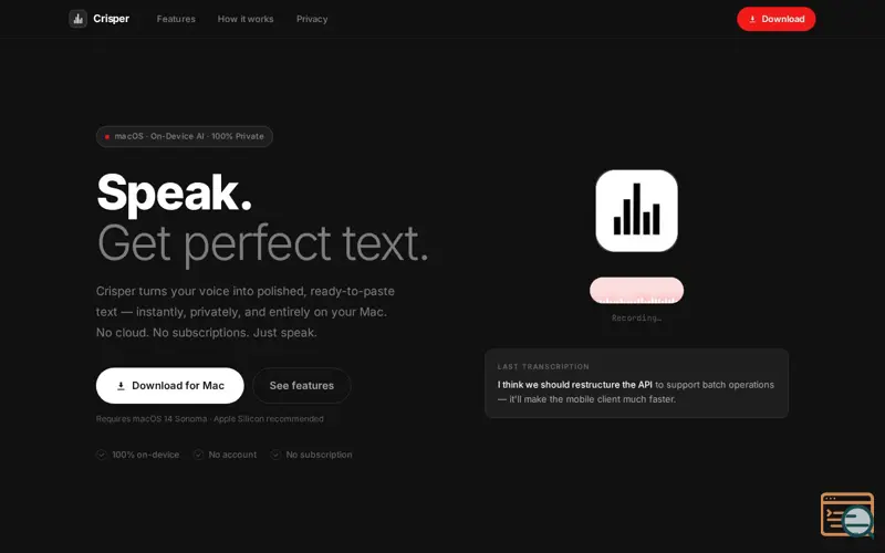 Screenshot of Crisper