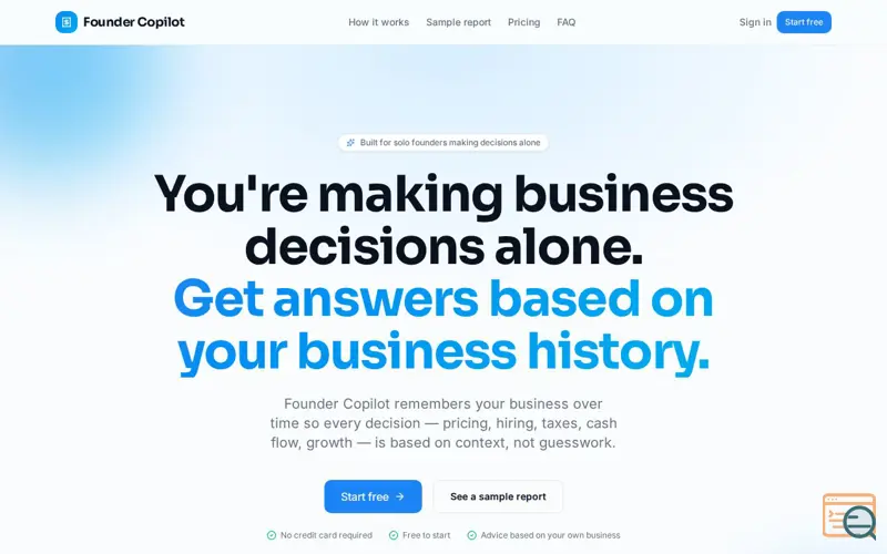 Screenshot of Founder Copilot