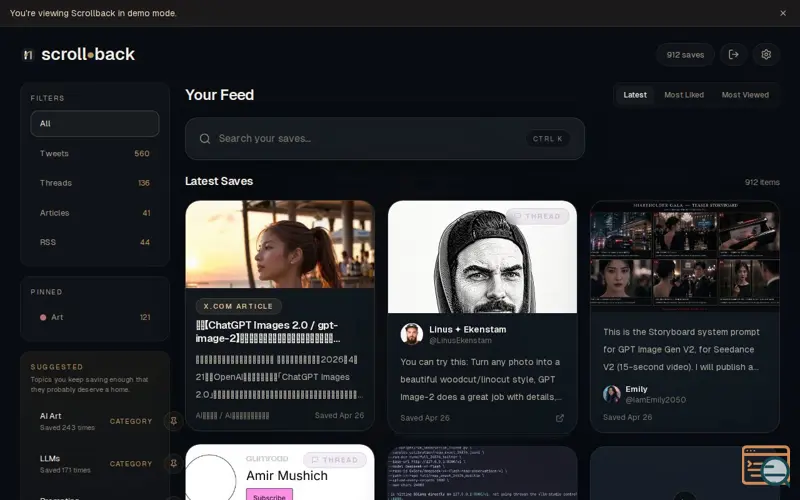 Screenshot of Scrollback