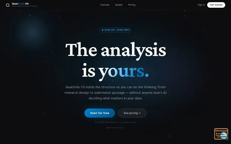 Screenshot of QualIntel OS