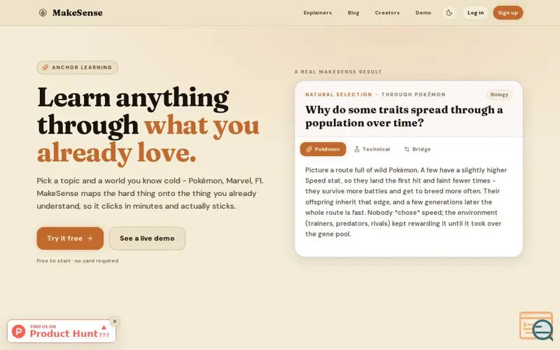 Screenshot of MakeSense