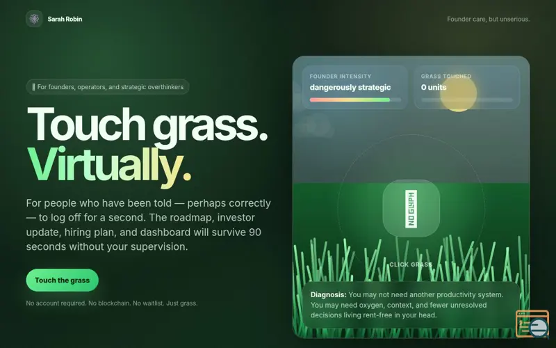 Screenshot of Touch Grass, Virtually