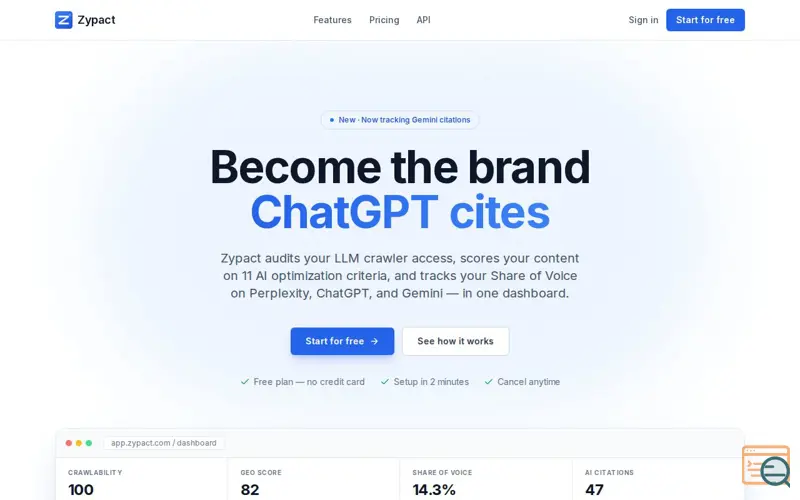 Screenshot of Zypact