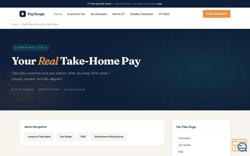 Screenshot of PayScope