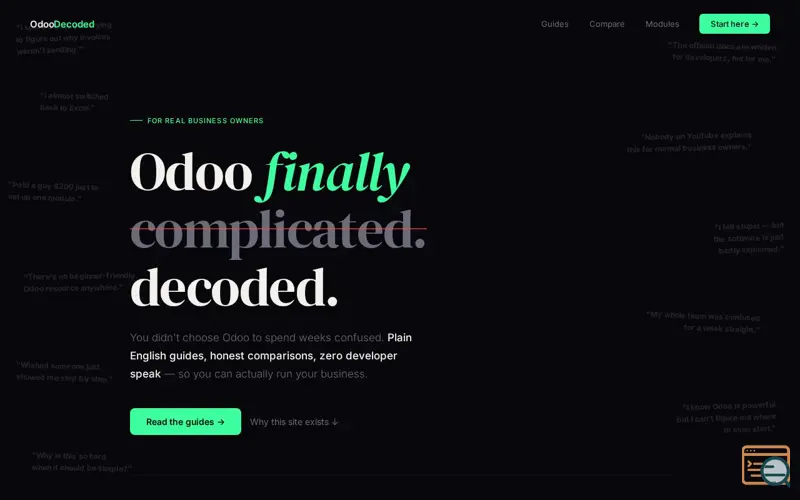 Screenshot of OdooDecoded