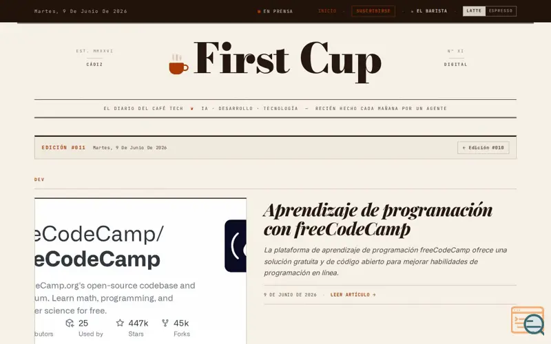 Screenshot of First Cup