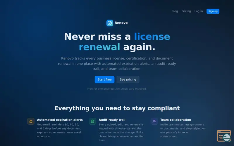 Screenshot of Renovo