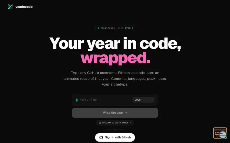 Screenshot of yearincode 