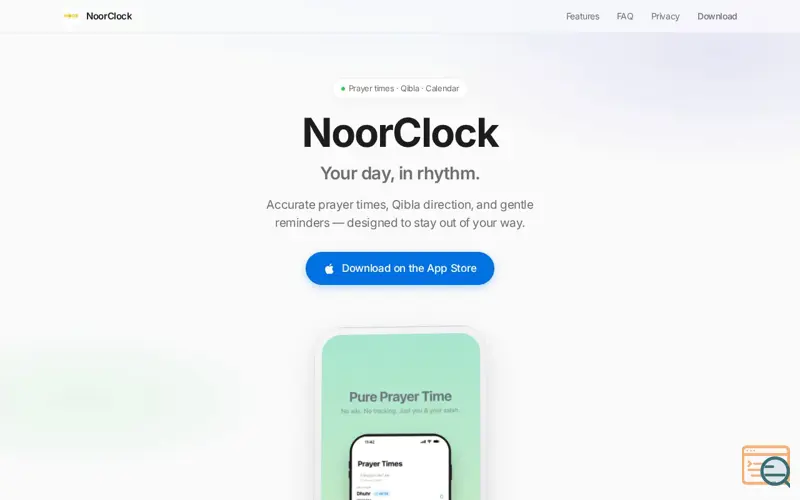 Screenshot of NoorClock