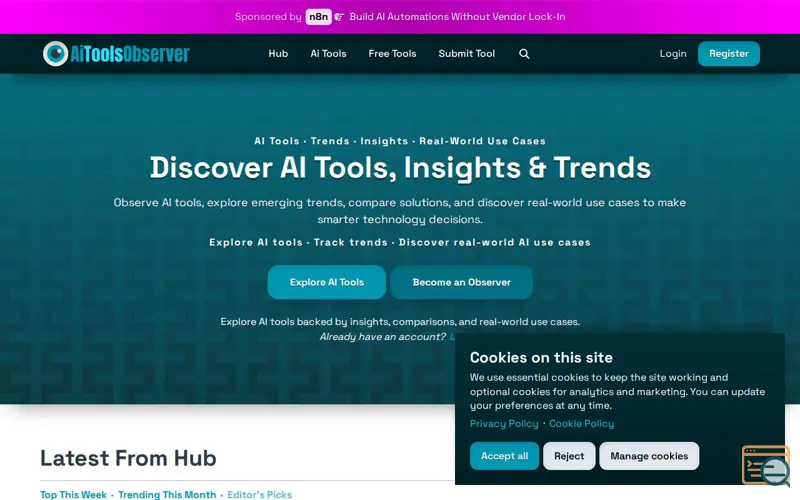 Screenshot of AiToolsObserver