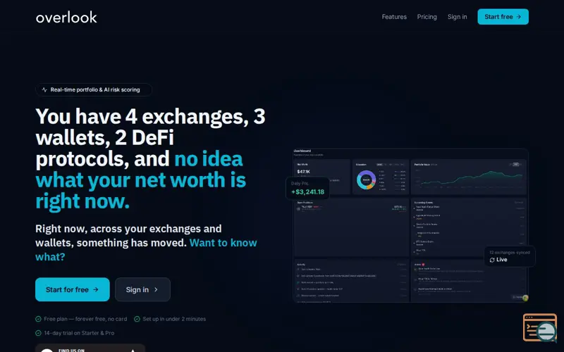 Screenshot of Overlook — Crypto Portfolio